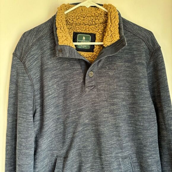G.H. BASS & CO. ROCK RIVER LONG SLEEVE BUTTON MOCK FLEECE PULLOVER SIZE LG EUC! - Picture 4 of 9